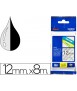 Cinta brother tze131 transparente-negro 12mm longitud 8 mt