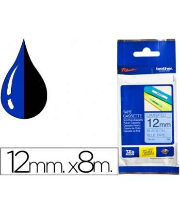 Cinta brother tze531 azul-negro 12mm longitud 8 mt