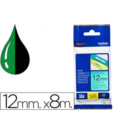 Cinta brother tze-731 verde-negro 12mm longitud 8 mt