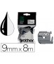 Cinta brother mk-221 blanco-negro 9mm longitud 8 mt