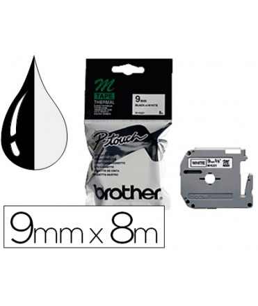 Cinta brother mk-221 blanco-negro 9mm longitud 8 mt