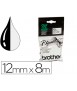 Cinta brother mk-231 blanco-negro 12mm longitud 8 mt