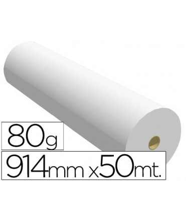 Papel reprografia para plotter 914mmx50mt 80gr impresion ink-jet