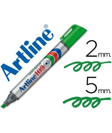 Rotulador artline marcador permanente 109 verde punta biselada