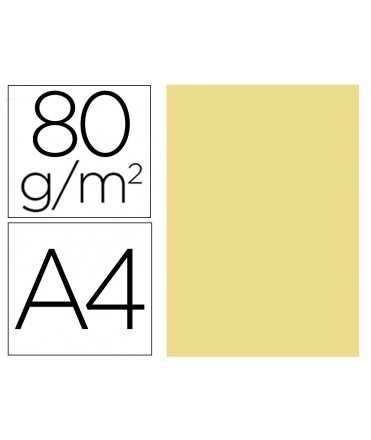 Papel color liderpapel a4 80gr amarillo paquete de 100 hojas