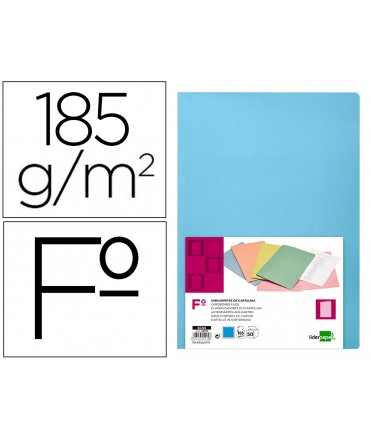 Subcarpeta liderpapel folio celeste intenso 180g/m2