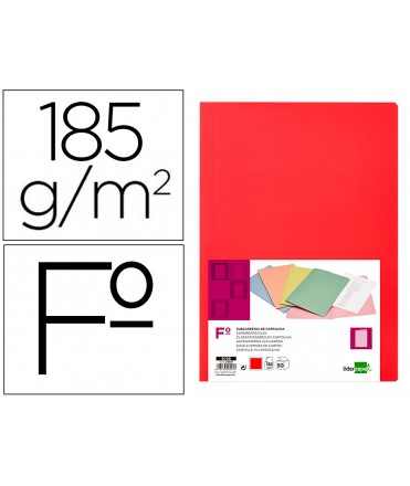 Subcarpeta liderpapel folio rojo intenso 180g/m2