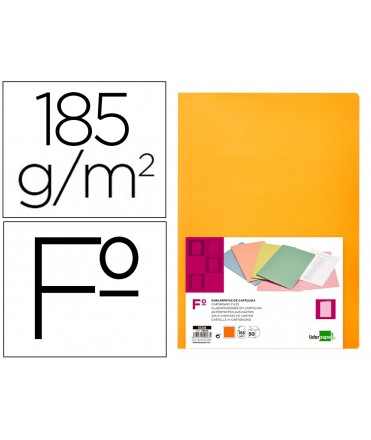 Subcarpeta liderpapel folio naranja intenso 180g/m2