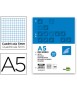 Recambio liderpapel a5 100 h 100g/m2 cuadro 5mm con margen 6 taladros