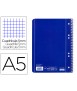 Cuaderno espiral liderpapel a5 micro serie azul tapa blanda 80h 75 gr cuadro5mm 6 taladros azul