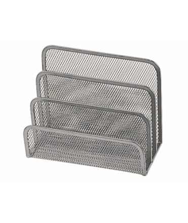 Soporte para cartas q-connect metalico rejilla gris 170x135x83 mm