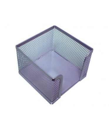 Soporte taco de papel q-connect metalico rejilla plata 95x95x80 mm