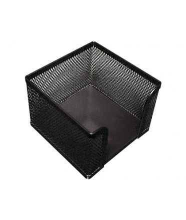 Soporte taco de papel q-connect metalico rejilla negro 95x95x80 mm