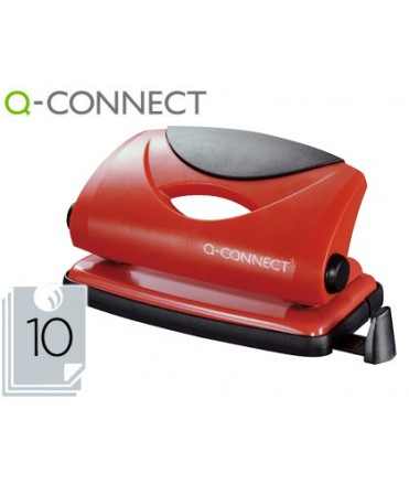 Taladrador q-connect kf02154 rojo abertura 1 mm capacidad 10 hojas