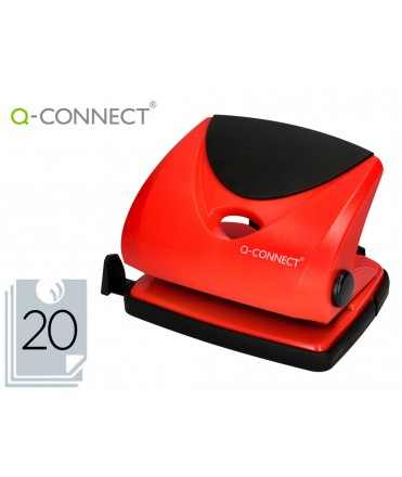 Taladrador q-connect kf02156 rojo abertura 2 mm capacidad 20 hojas