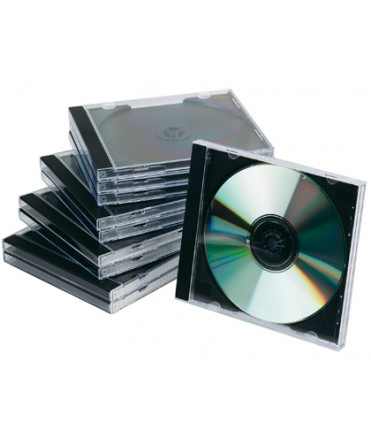 Caja de cd q-connect -con interior negro -pack de 10 unidades