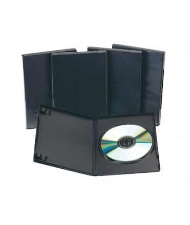 Caja dvd q-connect -con interior negro -pack de 5 unidades