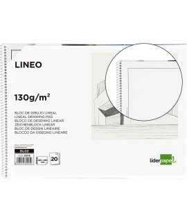 Bloc dibujo liderpapel lineal arquitectura 230x325 mm 20 hojas 130g/m2 con recuadro perforado