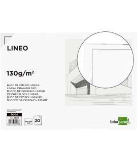 Bloc dibujo liderpapel lineal encolado 230x325mm 20 hojas 130 gr/m2 con recuadro