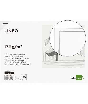 Bloc dibujo liderpapel lineal encolado 230x325mm 20 hojas 130 gr/m2 con recuadro