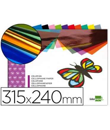 Bloc trabajos manuales liderpapel celofan 240x315mm 10 hojas colores surtidos