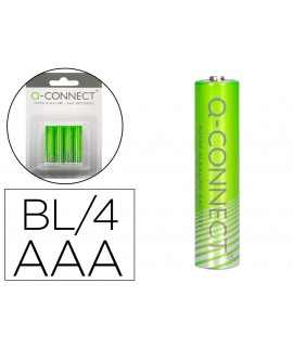 Pila q-connect alcalina aaa blister con 4 unidades