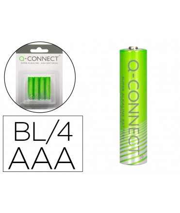 Pila q-connect alcalina aaa blister con 4 unidades