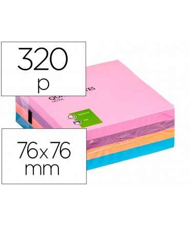 Bloc de notas adhesivas quita y pon q-connect con 320 hojas 76x76mm