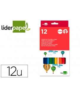 Lapices de colores liderpapel jumbo con sacapuntas caja de 12 unidades colores surtidos