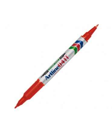 Rotulador artline marcador permanente ek-041t rojo doble punta 0.4 y 1.0 mm