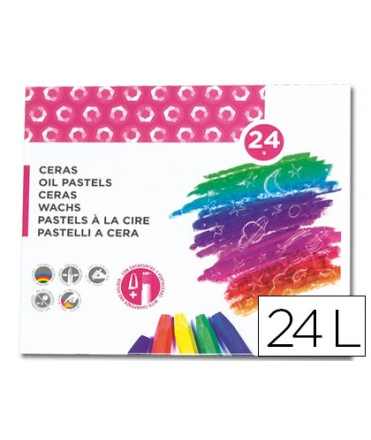 Lapices cera blanda liderpapel caja de 24 unidades colores surtidos