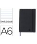 Libreta liderpapel simil piel a6 120 hojas 70g/m2 horizontal sin margen negro