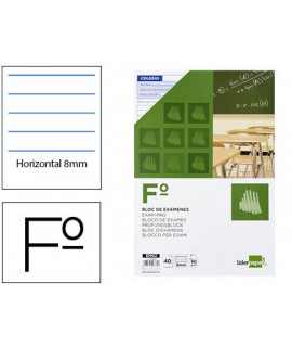 Bloc examenes liderpapel horizontal folio 40 hojas 60g/m2