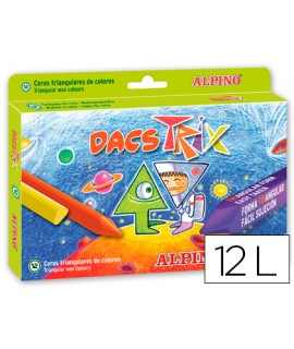 Lapices cera alpinotrix triangulares caja 12 colores