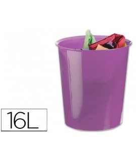 Papelera plastico archivo 2000 violeta translucido 16 litros 290x310 mm