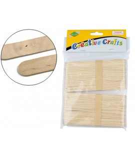 Palillo para manualidades liderpapel madera color natural 15x2 cm bolsa de 100 unidades