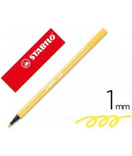 Rotulador stabilo acuarelable pen 68 amarillo limon punta gruesa 1mm