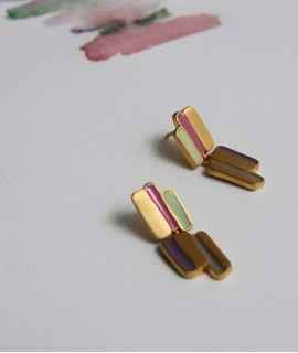 Pendientes dorados Palette, doble