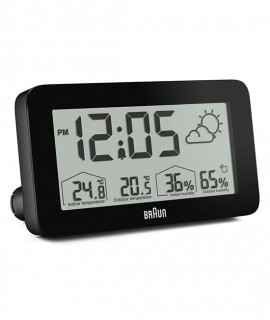 Reloj con estación meteorológica digital Braun BC13, Negro