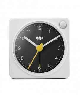 Reloj despertador de viaje Braun Classic BC02X, Blanco y Negro