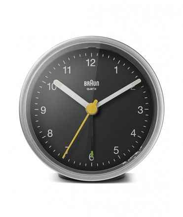 Rellotge despertador Braun Classic BC12SB, Plata i Negre 